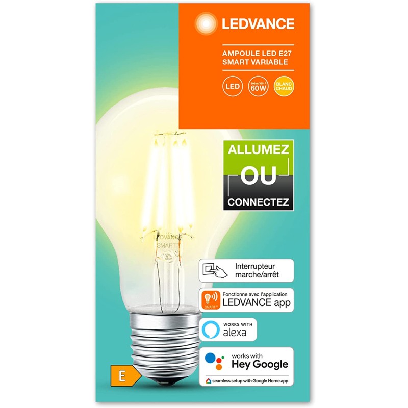 LEDVANCE LED 6w E27, Bluetooth, bianco caldo