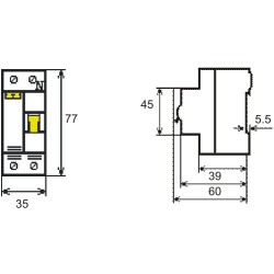 Differenziale  Puro  2 poli  25A o 40A  AC  30mA  (0,03A)  COMTEC  MF000119103  mf000119104