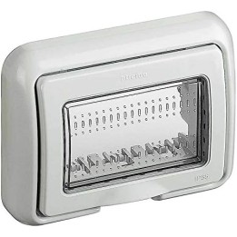 Bticino 25603B Matix Idrobox Supporto Stagno 3 posti  con Coperchio Ip55  Bianco