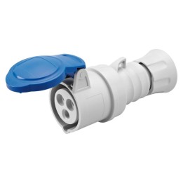 GW62004H PRESA MOBILE DIRITTA HP - IP44 - 2P+T 16A  250V   - BLU - 6H - CABLAGGIO A VITE