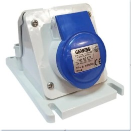 GW62477  PRESA FISSA DA PARETE A 90°  IP44  2P+T  16A  200-250V  BLU - 6H GEWISS