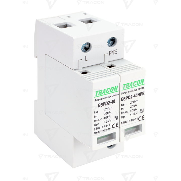 Scaricatore sovratensione T2 AC  TT inserto cambiabile ESPD2-40-1-1P Tracon