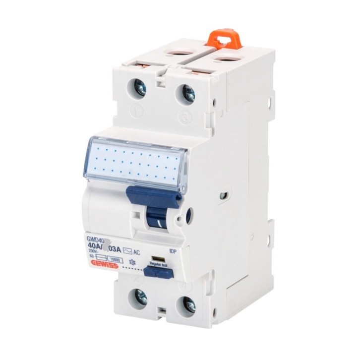 GWD4034 DIFFERENZIALE PURO 2P 40A   CLASSE  "A"  ISTANTANEO   0,3   300ma