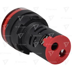 Misuratore Multi-tensione luce LED rosso range 24/500Vac  foro D.22 tracon nyg3vr