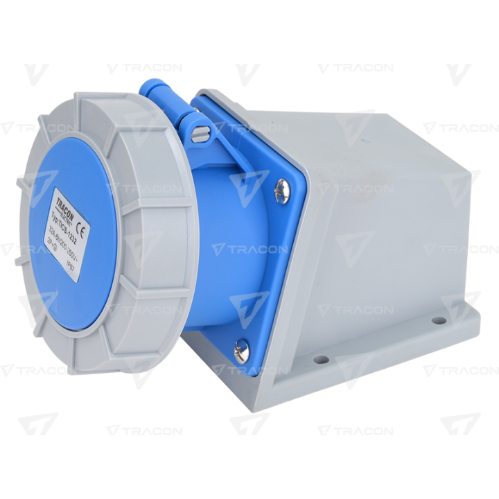 Presa industriale parete cee 2P+T  32A  230V  IP67  TICS-1232 TRACON