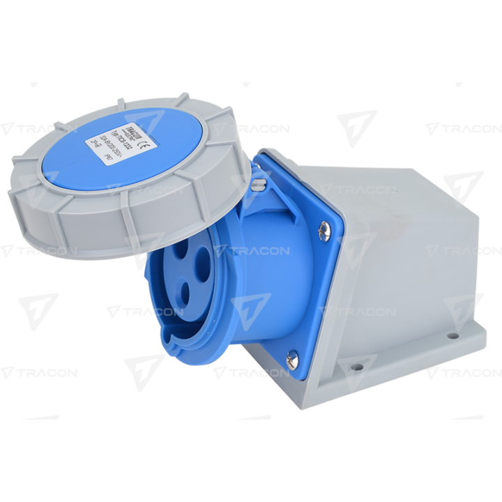 Presa industriale parete cee 2P+T  32A  230V  IP67  TICS-1232 TRACON