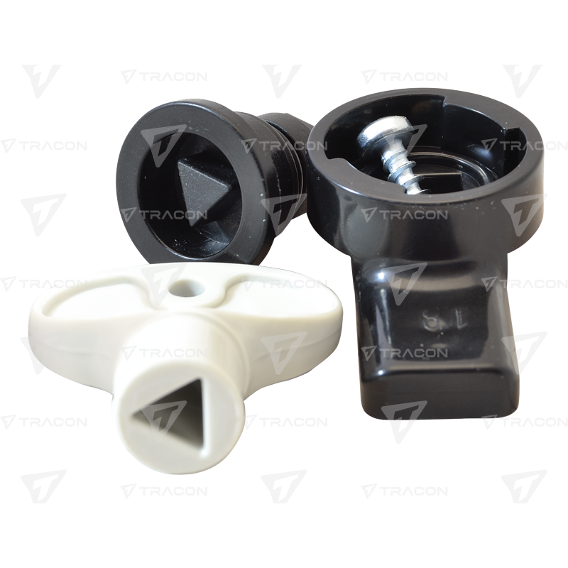 Serratura plastica per armadi TME, triangolare  per quadri ABS  tme-zmh Tracon