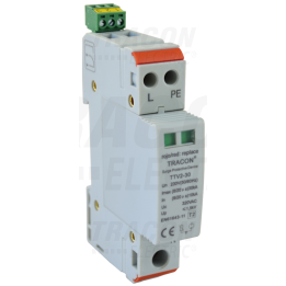 SCARICATORE SOVRATENSIONE T2 30KA 1P+N 1mod din TTV2-30-1P+N/PE TRACON