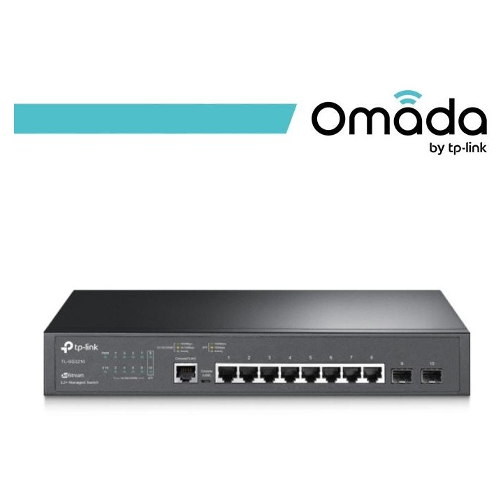 Omada Switch Managed L2+ con 8 Porte Gigabit e 2 Slot SFP - SG3210