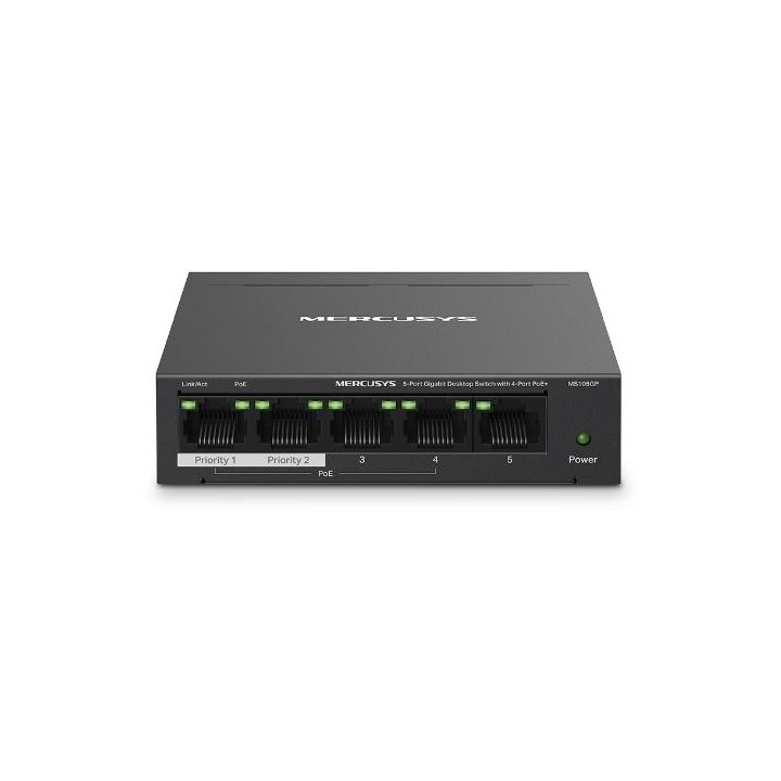 Switch Desktop 5 porte 10/100/1000 PoE+  - Mercusys MS105GP