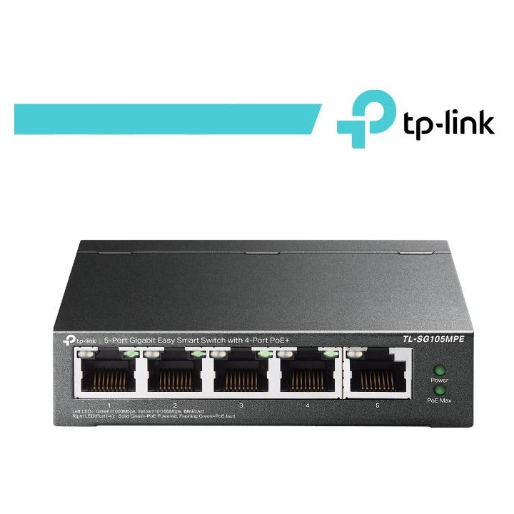 TP-Link 5-Port Gigabit Easy Smart Switch con 4-Porte PoE+
