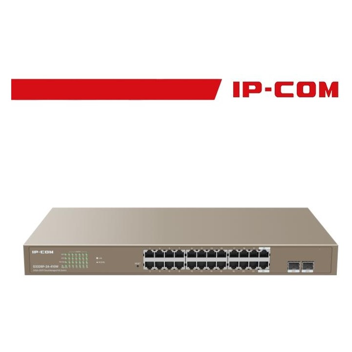 IP-COM Switch PoE Cloud Managed 24 port GE + 2SFP - G3326P-24-410W