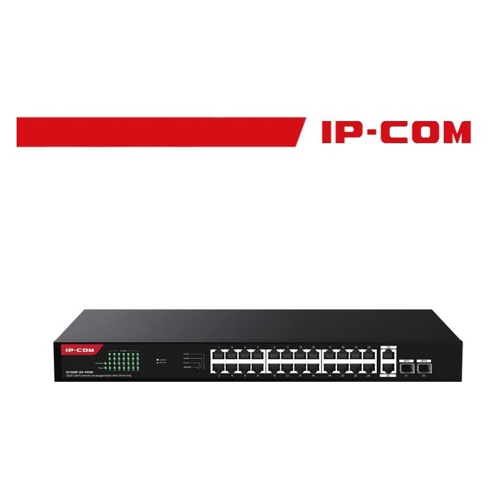 IP-COM 26GE+2SFP Ethernet Unmanaged Switch With 24-Port PoE - G1128P-24-410W
