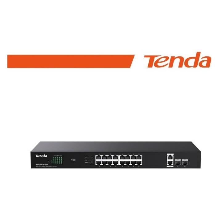 Tenda 18GE+2SFP Ethernet Switch With 16-Port PoE - TEG1120P-16-150W