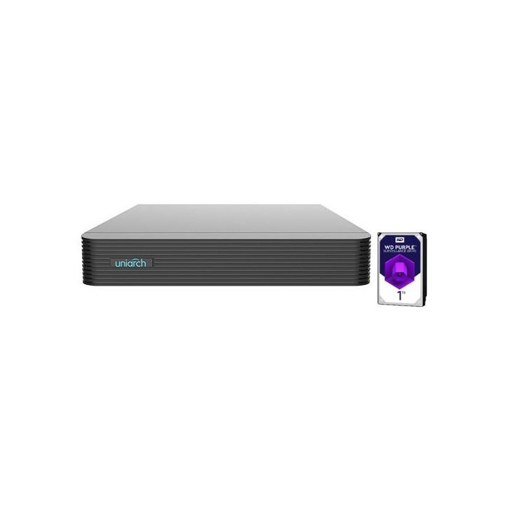 NVR Uniarch 16 Canali 8 Megapixel, senza PoE,1 HardDisk 1TB