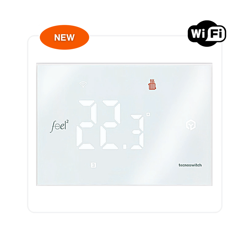 Termostato touch programmabile a parete Wi Fi 230v FEEL2 TE045WB TECNOSWITC