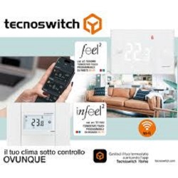 Termostato touch programmabile a parete Wi Fi 230v FEEL2 TE045WB TECNOSWITC