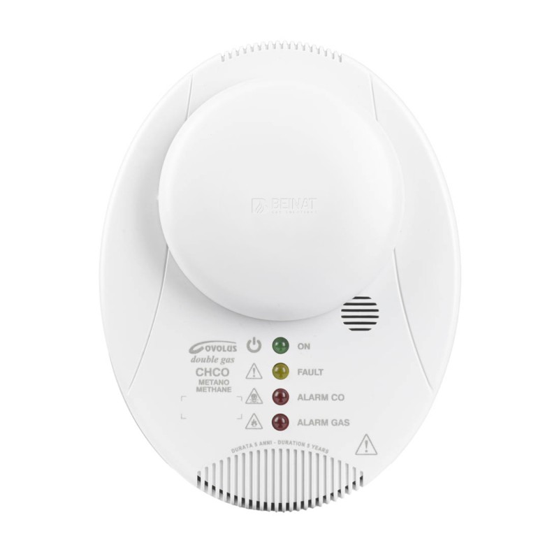 Rilevatore Metano+ Monossido di carbonio (CO) 230V certificato  EN 50291- EN50194 - EN50270