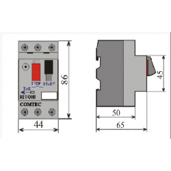 SALVAMOTORE MAGNETOTERMICO 3 POLI TARABILE GUIDA DIN 3 MODULI Comtec-Tracon
