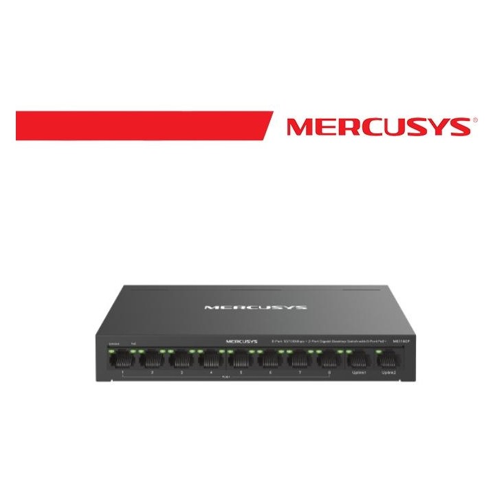 Mercusys 8-Port PoE+ 10/100 Mbps + 2 Gigabit Port Switch - MS110CP