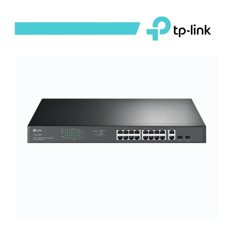 TP-Link Switch Rackmount 18 Porte Gigabit LAN, di cui 16 PoE