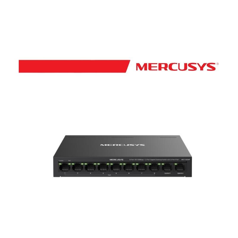 Mercusys 8-Port PoE+ 10/100 Mbps + 2 Gigabit  Port Switch - MS110CMP