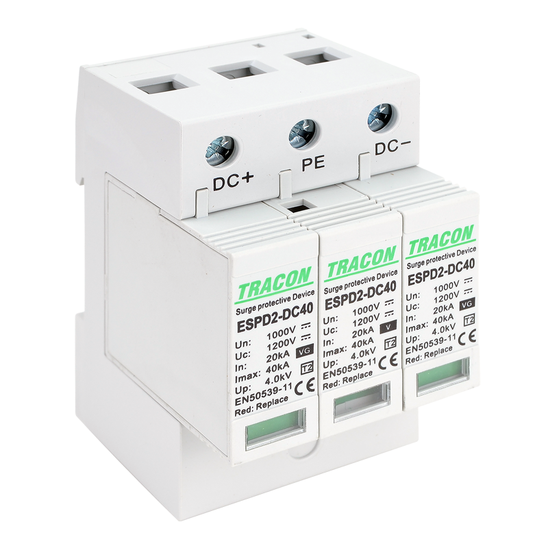 Scaricatore sovratensione T2 DC  Ucpv: 1000V   FOTOVOLTAICO    Imax:40kA  Tracon espd2-dc-40-1000