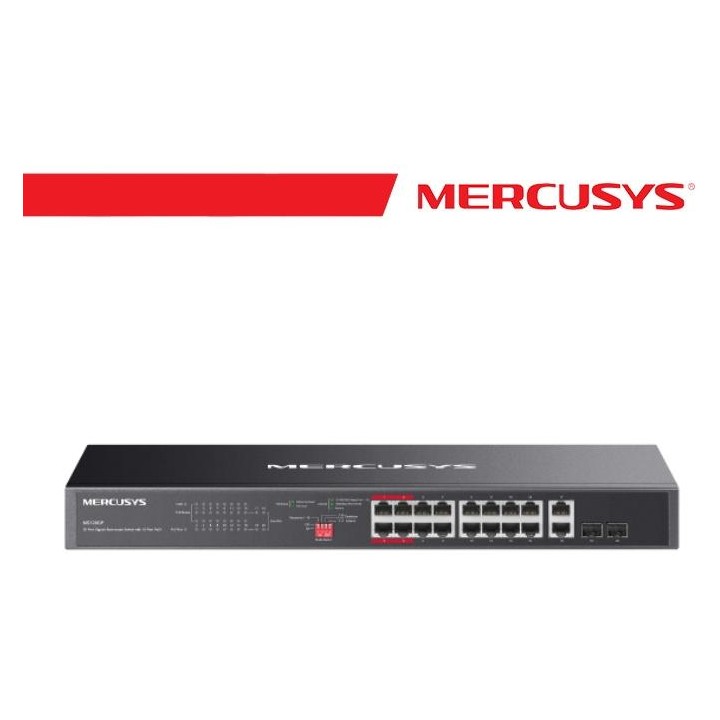 Mercusys 20-Port Gigabit Rackmount Switch with 16-Port PoE+ - MS120GP