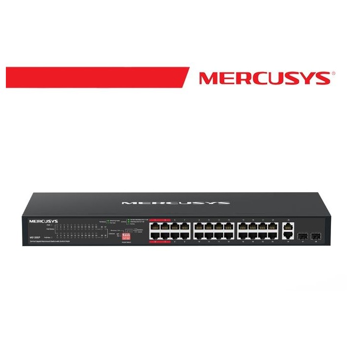 Mercusys Switch Rack da 28 porte Gigabit con 24 porte PoE+ - MS128GP