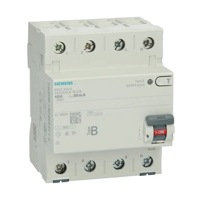 ( PROMO) Interruttore differenziale 5SV3344-4  Tipo B ,  4 Poli  40Amp,  30 mA 400 V 10KA
