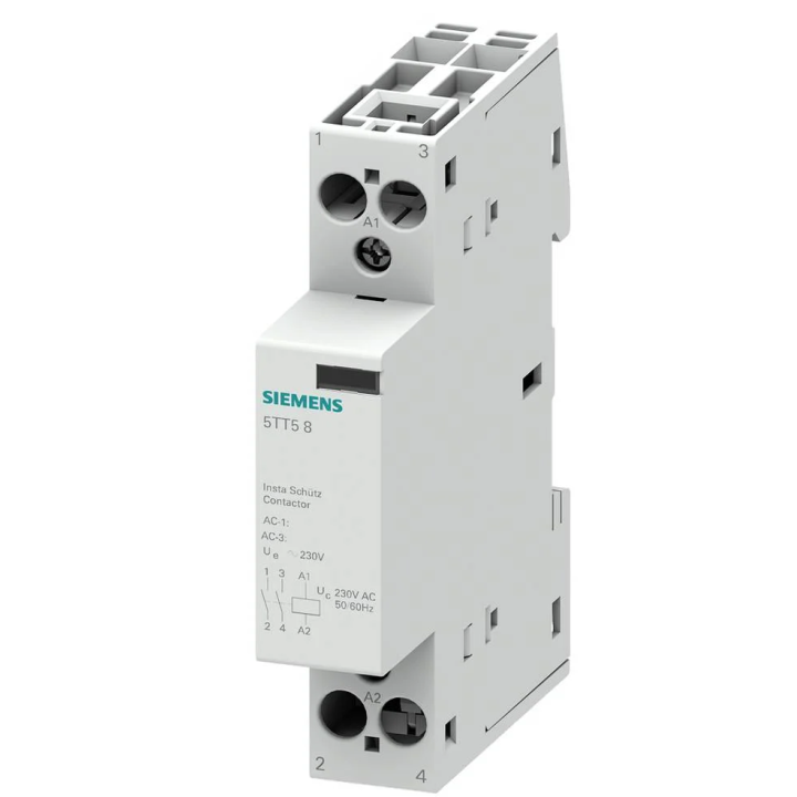 Siemens 5TT58100 Contattore  2poli  25A 230VAC 2NA 1 modulo DIN   ( sostituisce il 5TT58000 )