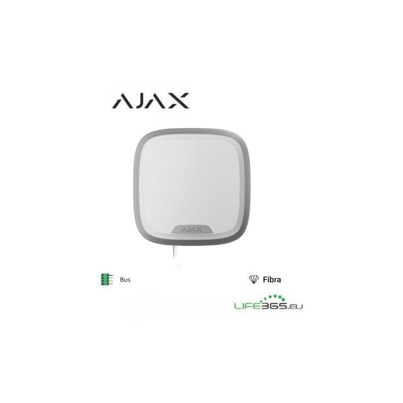 Ajax Superior StreetSiren Plus Fibra - Sirena cablata per interno/esterno bianca