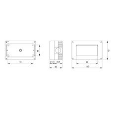 GW27004 CONTENITORE STAGNO  4 POSTO - GRIGIO RAL  - IP40 per APPARECCHI SYSTEM gewiss
