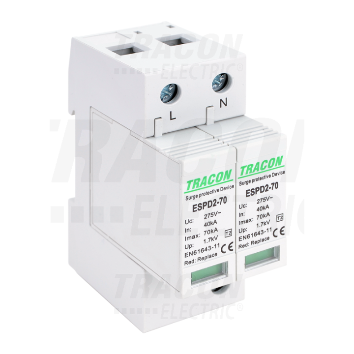 Scaricatore di sovratensione T2 AC inserto cambiabile ESPD2-70-2P  Imax 70KA