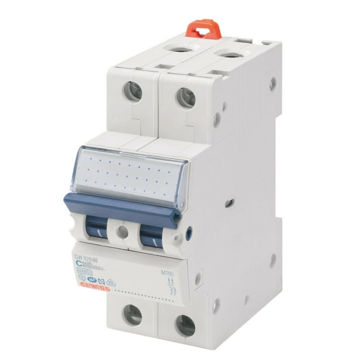 GW92027 INTERRUTTORE MAGNETOTERMICO 1P+N CURVA C 16A 6KA - MTA60 2 MODULI