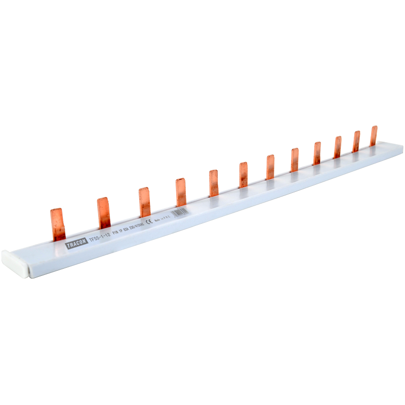 PETTINE  di collegamento per dispositivi modulari 1 mod. 1 fase 10mm²  21,5cm TFSS112 TRACON