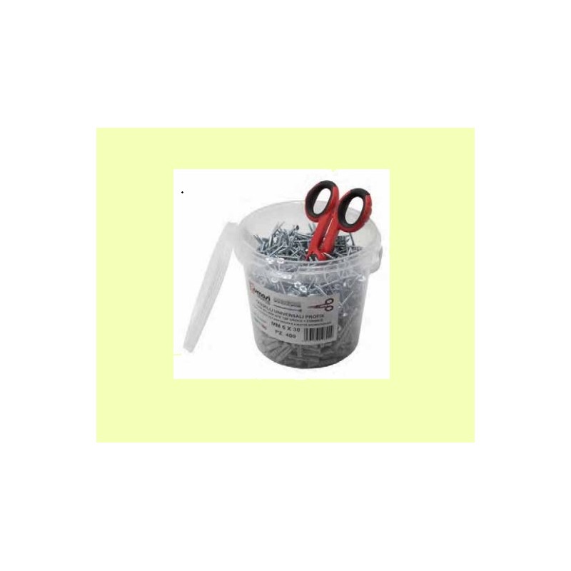 BARATTOLO TASSELLO con VITE  D.6  400pz   + FORBICE