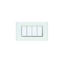 BTICINO LIGHT PLACCA 4 POSTI BIANCO OPALE N4804OB