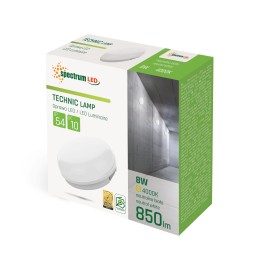 PLAFONIERA TONDA  LED 8W  4000K  IP54  850Lm  D.140  SLI041045NW SPECTRUM