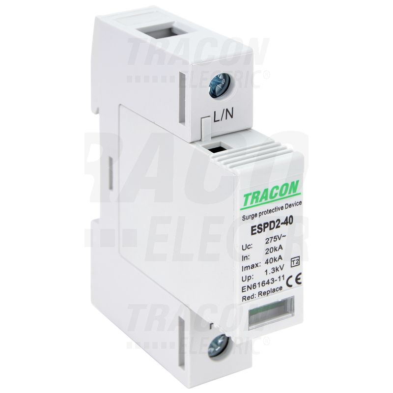 Scaricatore di sovratensione T2 AC inserto cambiabile max 40KA ESPD2-40-1P TRACON
