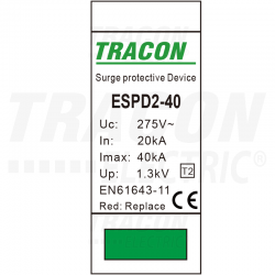 Scaricatore di sovratensione T2 AC inserto cambiabile max 40KA ESPD2-40-1P TRACON