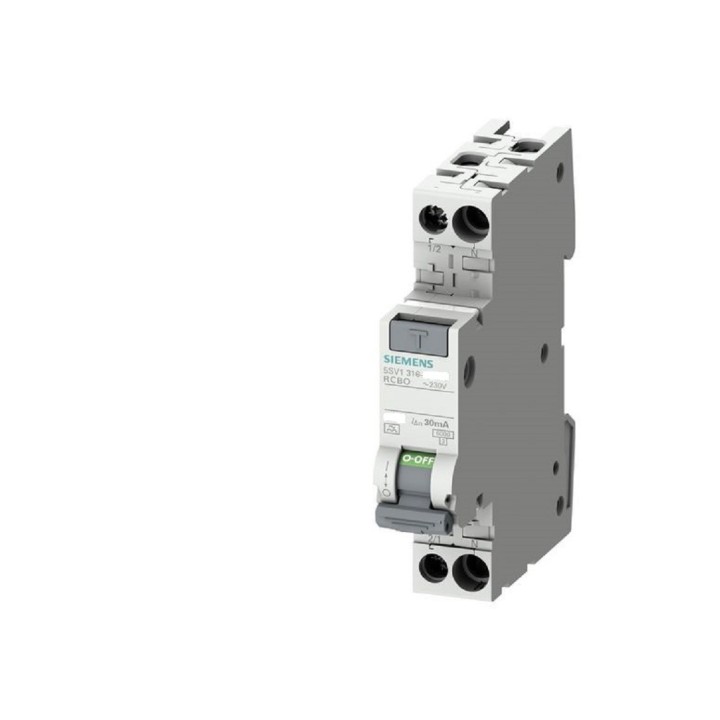 5SV1313-6KK16  MAGNETOT. DIFFER. Classe A  16amp 4,5KA  curva b 1P+N  30mA  1mod SIEMENS