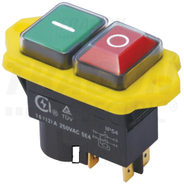 Interruttore di sicurezza  0/1  automatico rosso / verde  12A 230v  incasso ip54 TRACON SSTM04