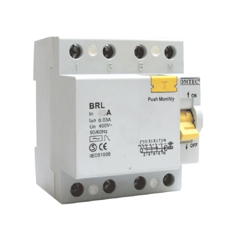 INTERRUTTORE DIFFERENZIALE PURO 4 POLI  30mA ( 0,03) COMTEC   (40A o 63 ) A