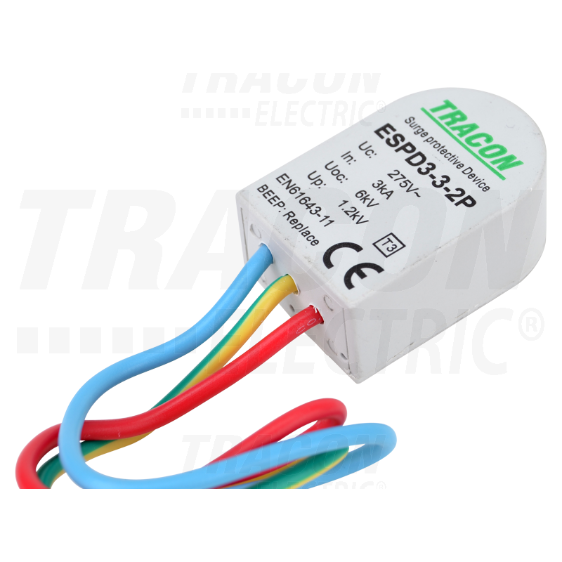 SCARICATORE LIMITATORE DI SOVRATENSIONE SPD TIPO 3  AC 5KA 230V ESPD3-3-2P tracon