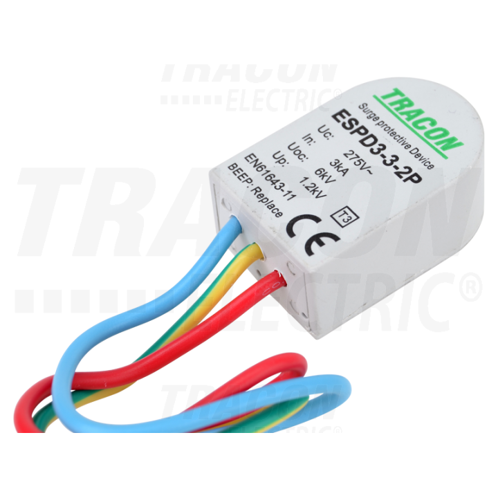 SCARICATORE LIMITATORE DI SOVRATENSIONE SPD TIPO 3  AC 5KA 230V ESPD3-3-2P -1P+N-PE tracon