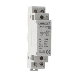 CONTATTORE 2POLI 1NO +1NC 20A BOBINA 230V GUIDA DIN 1 MODULO COMTEC mf0003-00762