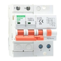 Magnetotermico Differenziale 10KA  2 Poli Tipo C  300mA (0,3A)  25A o 32A  COMTEC MF0001-1835.