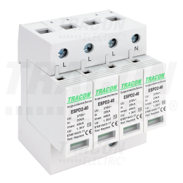 SCARICATORE SOVRATENSIONE T2 40KA 4P AC  tracon  ESPD2-40-4P