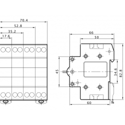 COMMUTATORE DIN  4 mod  1-0-2    4P x   63A    Tracon SVK4-63